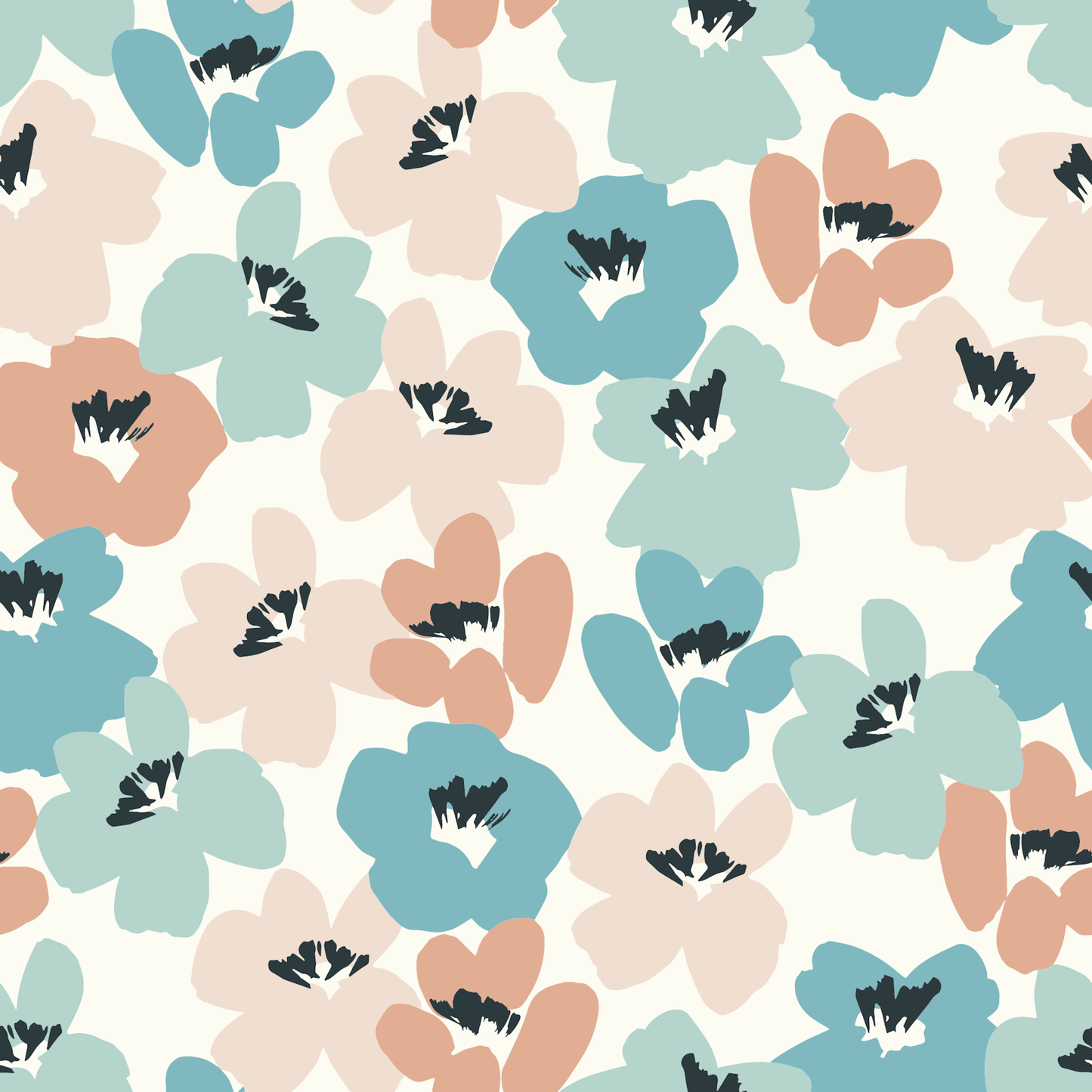 Clear Acrylic - 3cm Flower 4 - Abstract Floral - 94