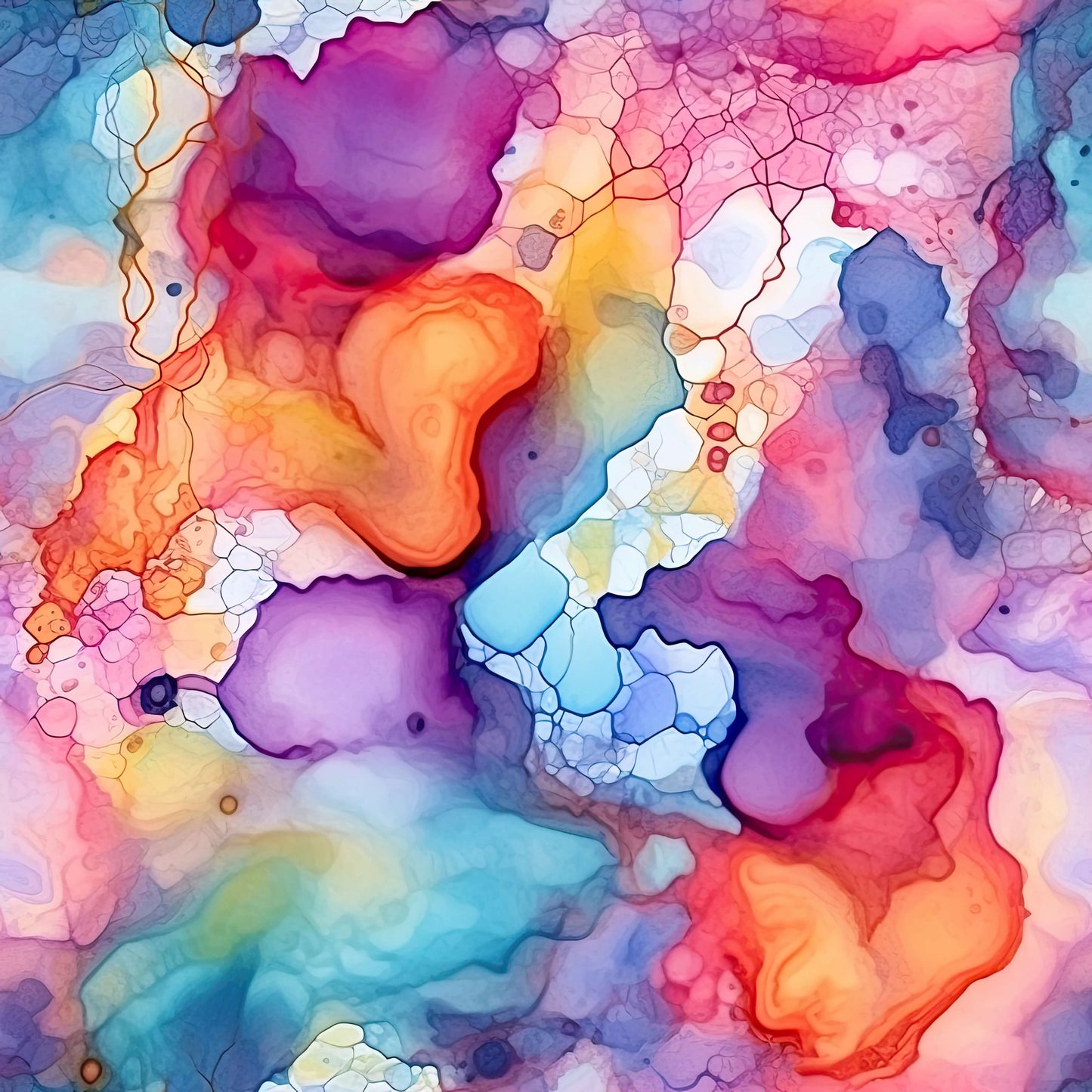 1.5cm Circle - Studs- Clear Acrylic - Alcohol Ink- 17