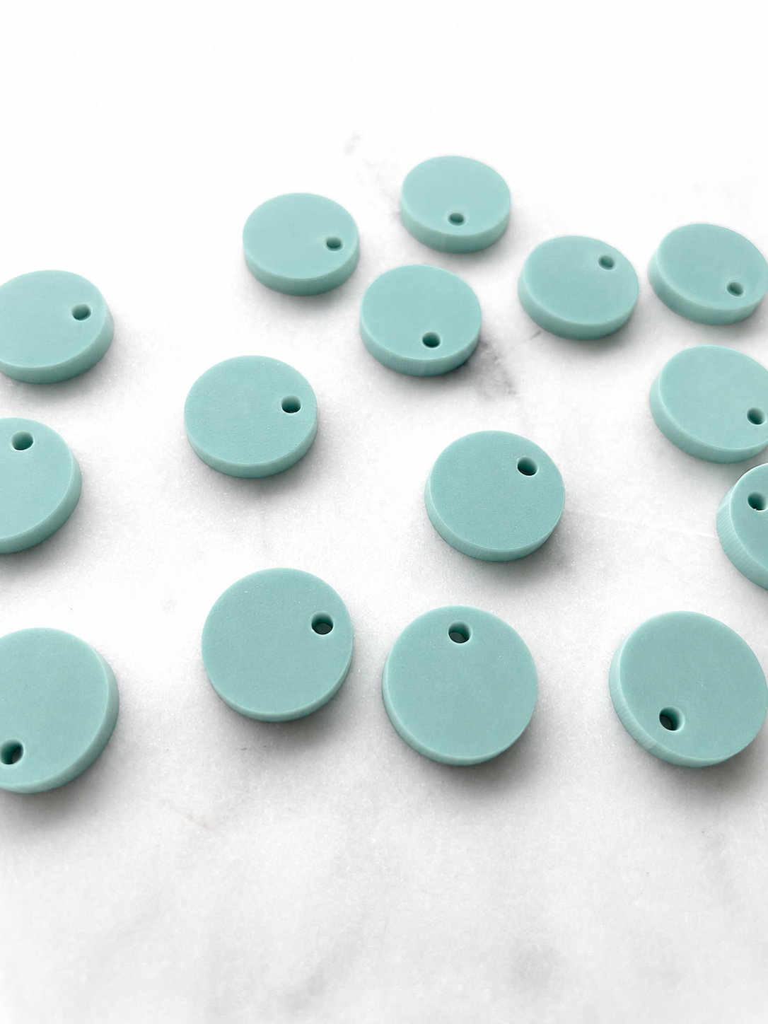 12.5mm or 15mm Aqua Mist Circle Toppers/Studs- Various Pack Sizes