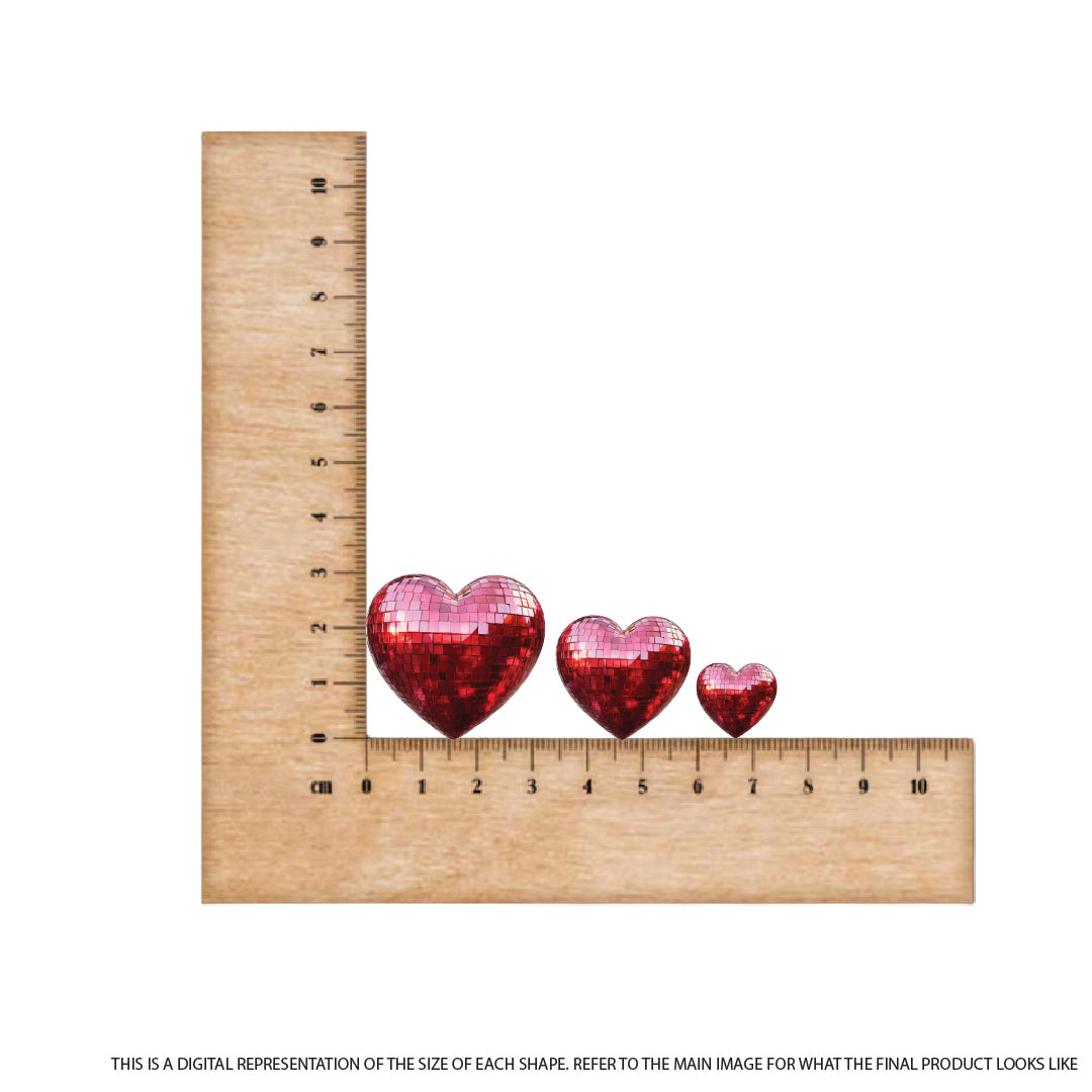 Disco Red Love Heart on Red Mirror Acrylic