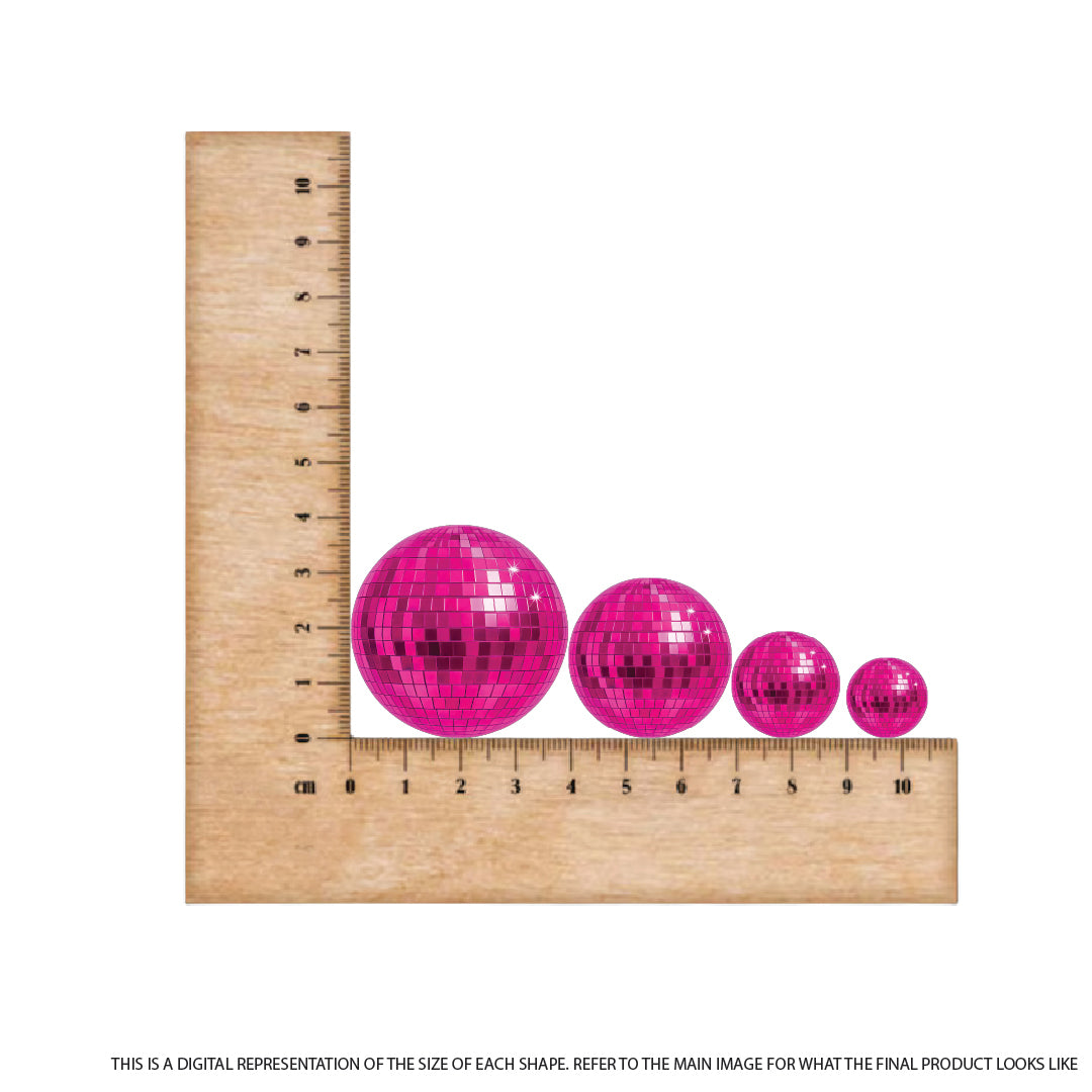 Pink Disco Ball on Bright Pink Mirror Acrylic