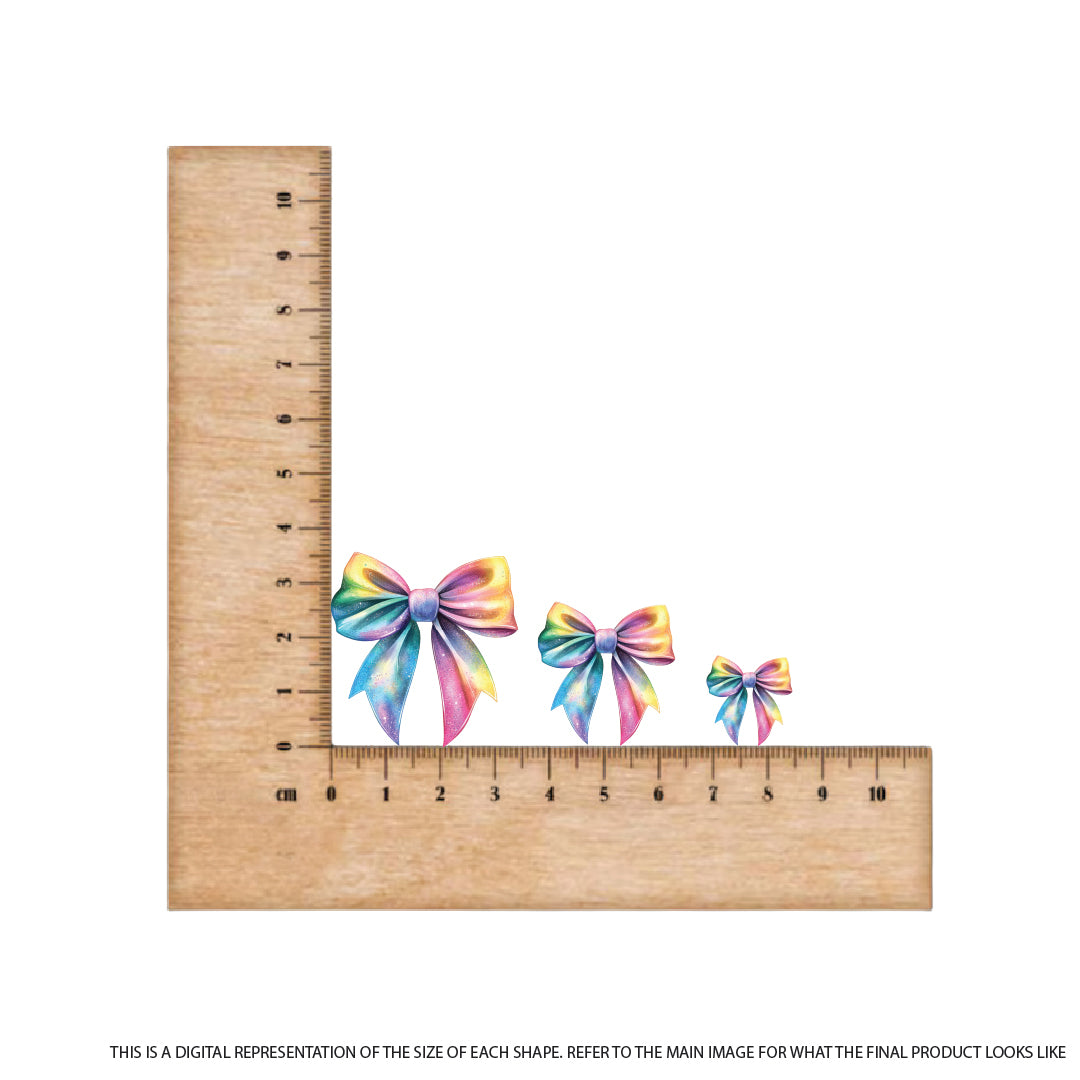 Rainbow Bow on Light Blue Acrylic