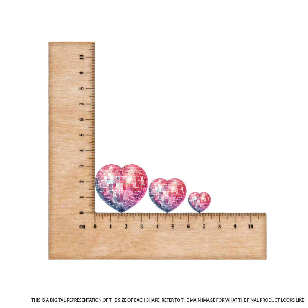 Disco Pink Love Heart on Light Pink Mirror Acrylic