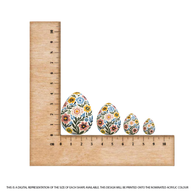 Easter Eggs 18 printed on Muted Blue Acrylic