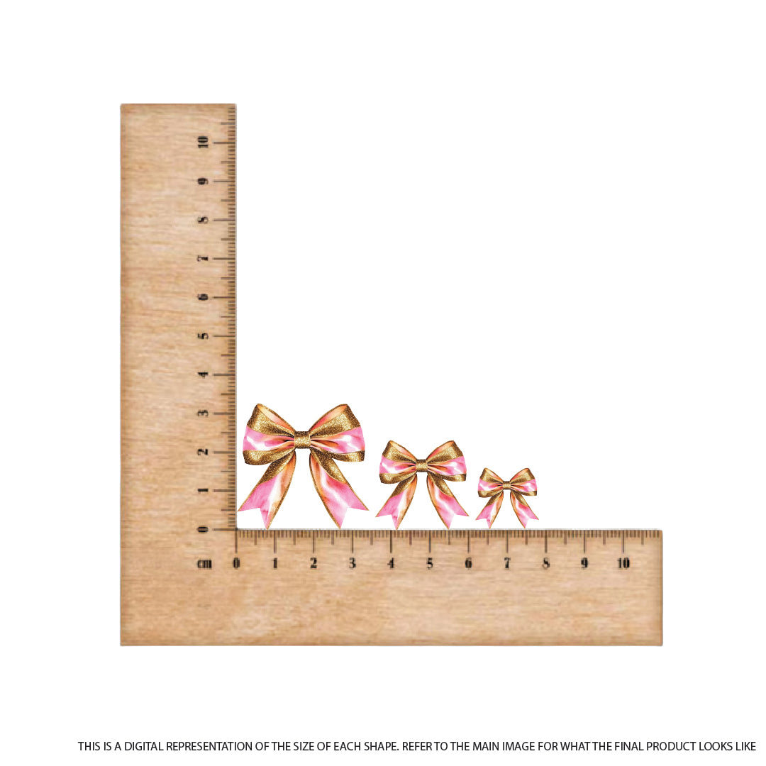 Pink & Gold Bow on Pastel Pink Acrylic