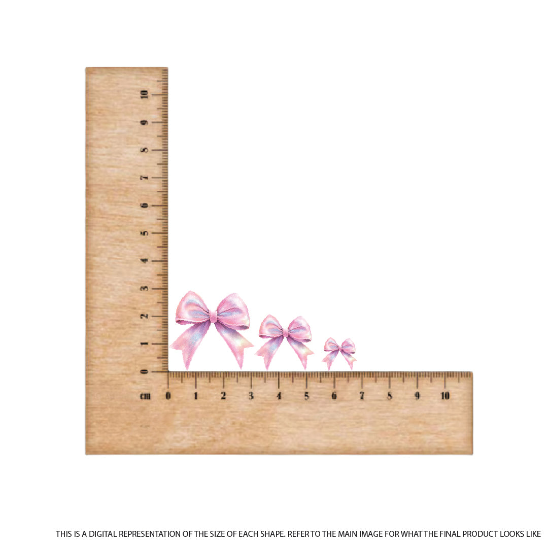 Light shiny Pink Bow on Light Pink Acrylic