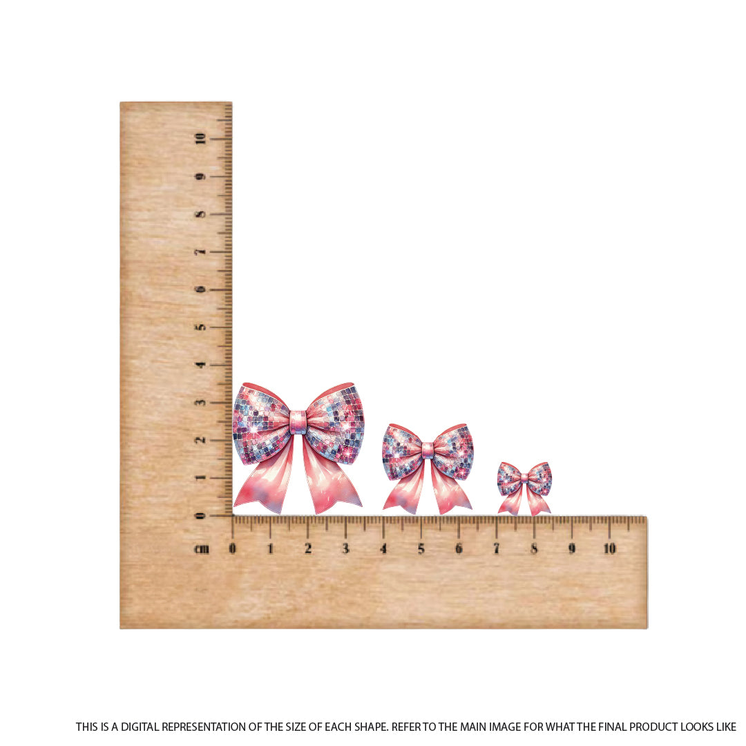 Disco Blush Pink Bow on Blush Pink Acrylic