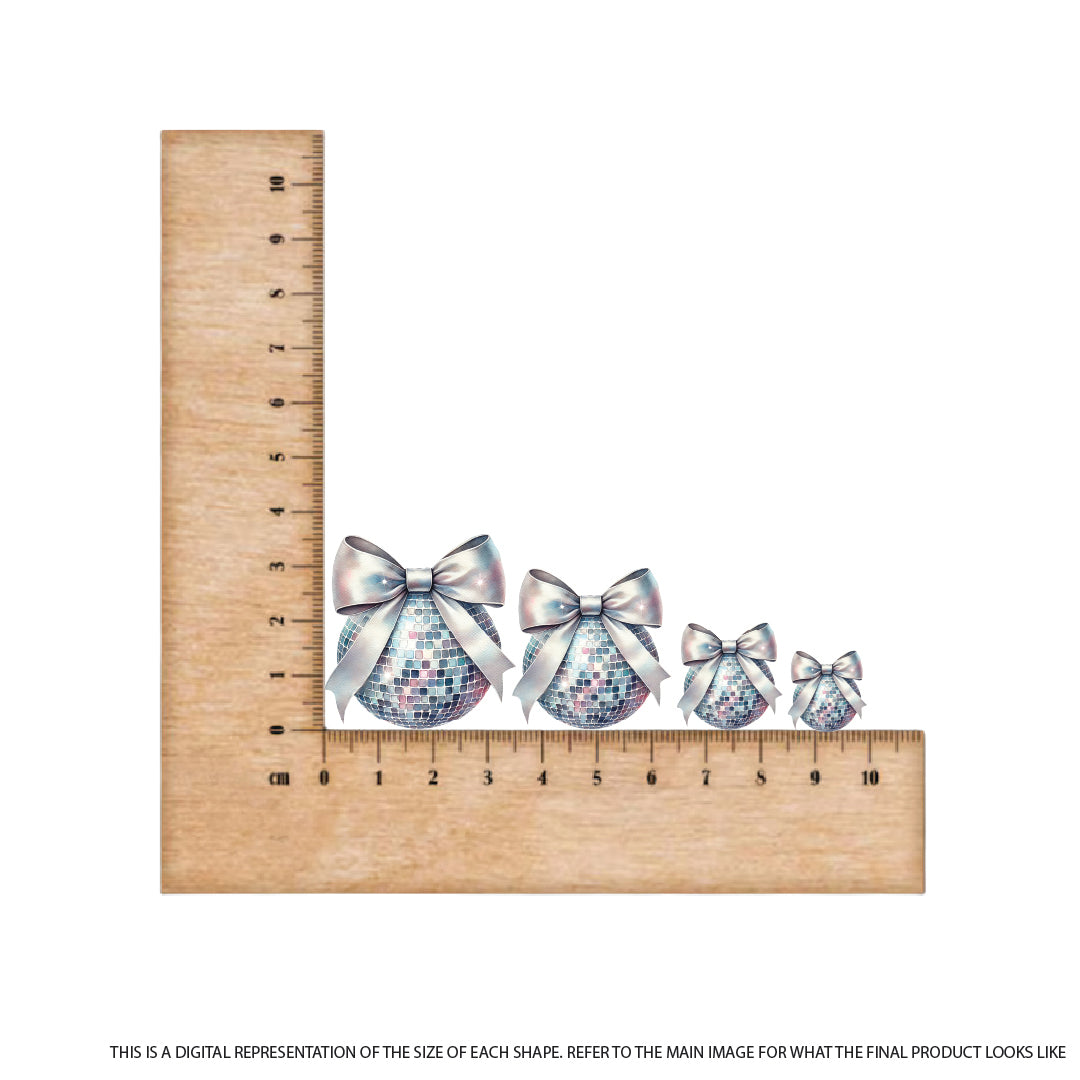 Silver Disco Bauble on Light Blue Acrylic