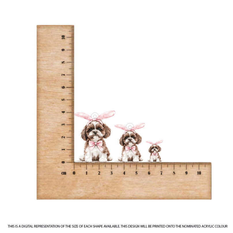 Easter Puppy Shih Tzu printed on White Acrylic