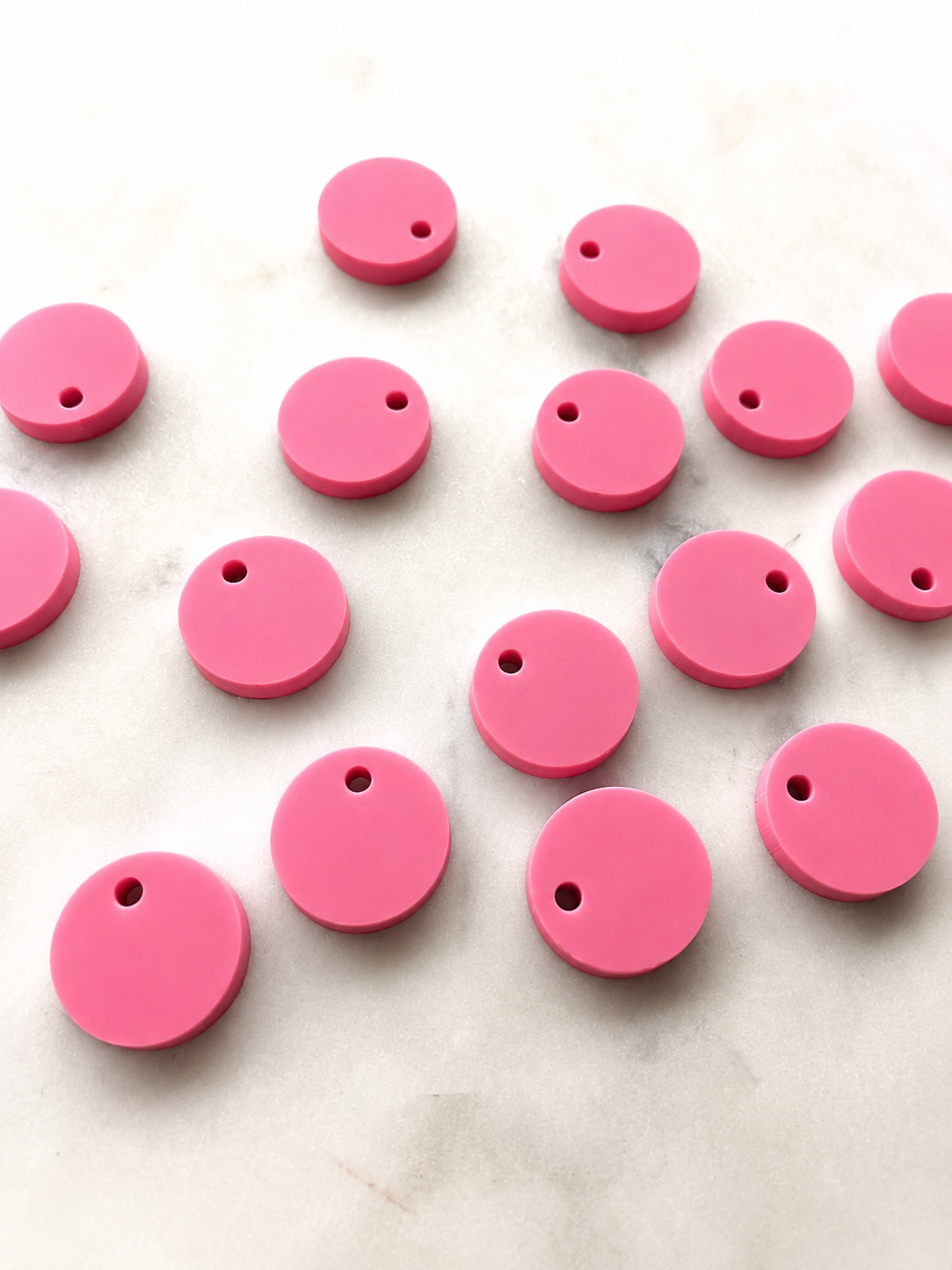 12.5mm or 15mm Mid Pink Circle Toppers/Studs - Various Pack Sizes