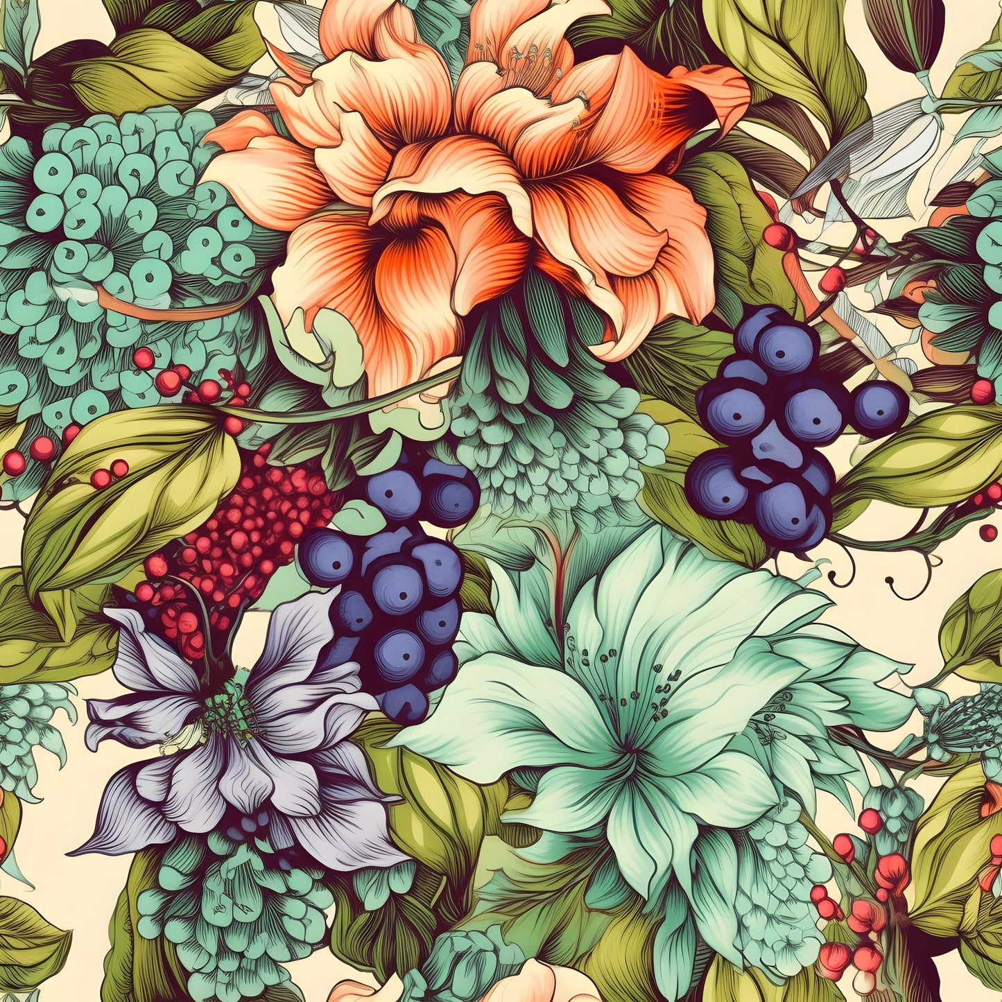 Pattern for printing on leather, acrylic, wood or cork for earring blanks or earring supplies in pattern style - Pattern -  Blooms - 01
