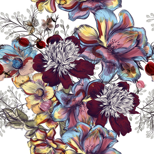 Pattern for printing on leather, acrylic, wood or cork for earring blanks or earring supplies in pattern style - Pattern -  Blooms - 06