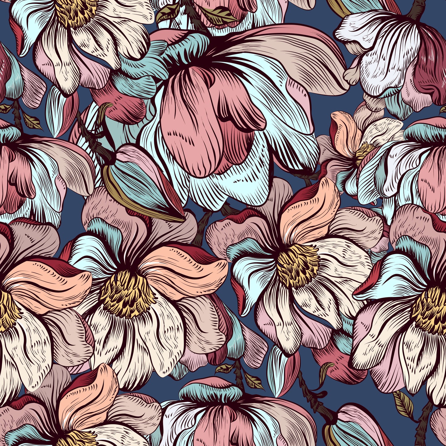 Pattern for printing on leather, acrylic, wood or cork for earring blanks or earring supplies in pattern style - Pattern -  Blooms - 07