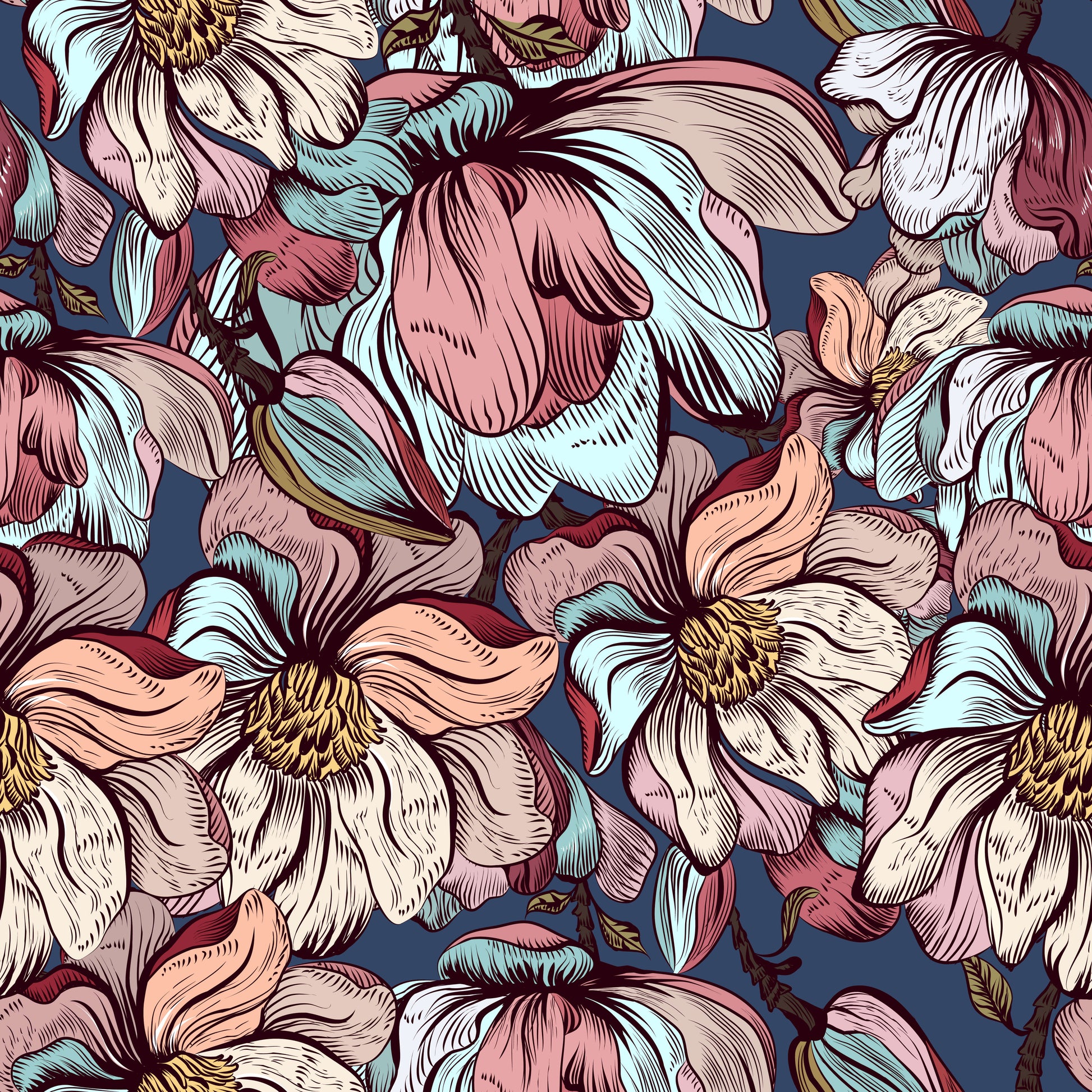 Pattern for printing on leather, acrylic, wood or cork for earring blanks or earring supplies in pattern style - Pattern -  Blooms - 07