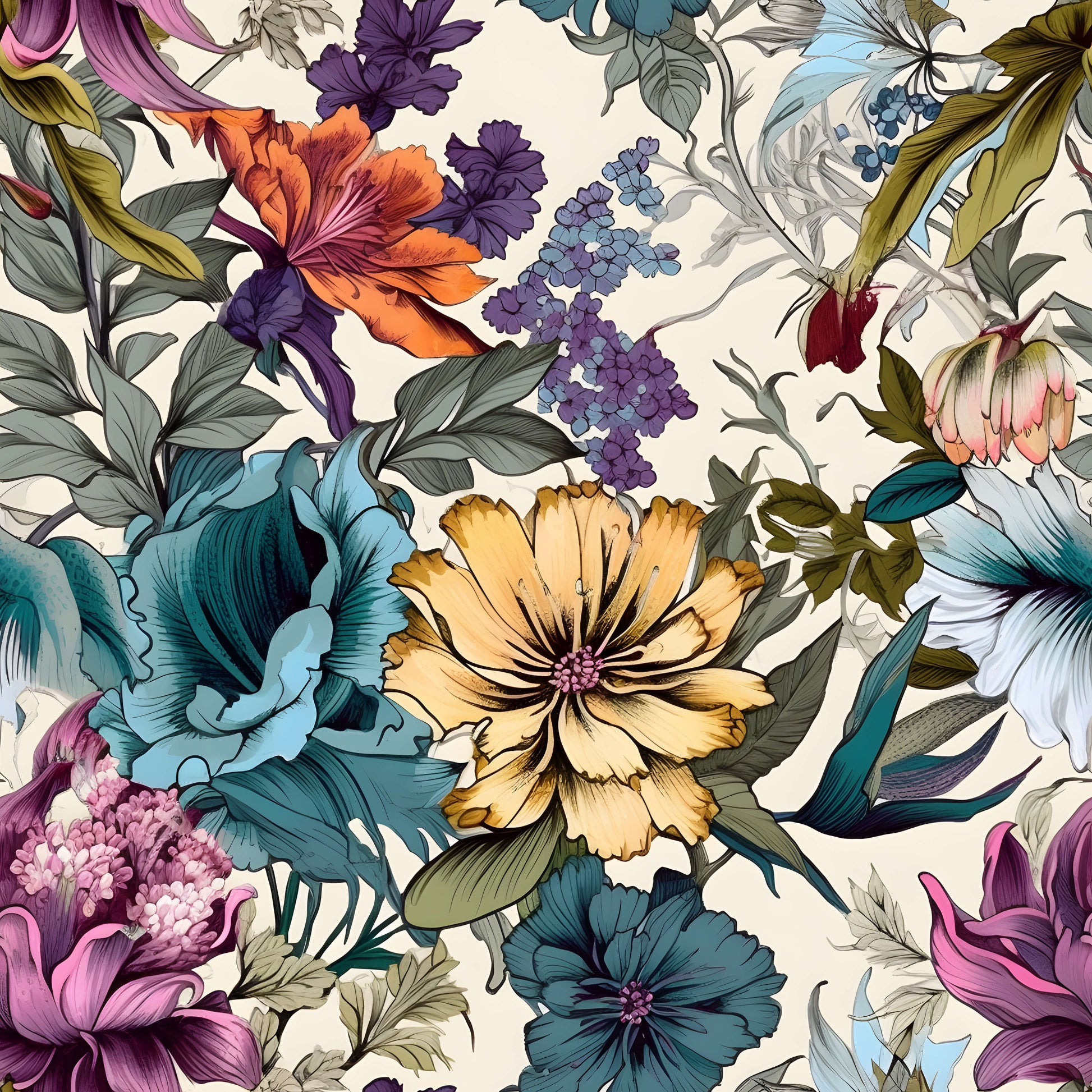 Pattern for printing on leather, acrylic, wood or cork for earring blanks or earring supplies in pattern style - Pattern -  Blooms - 08