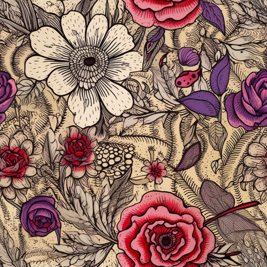 Pattern for printing on leather, acrylic, wood or cork for earring blanks or earring supplies in pattern style - Pattern -  Blooms - 22