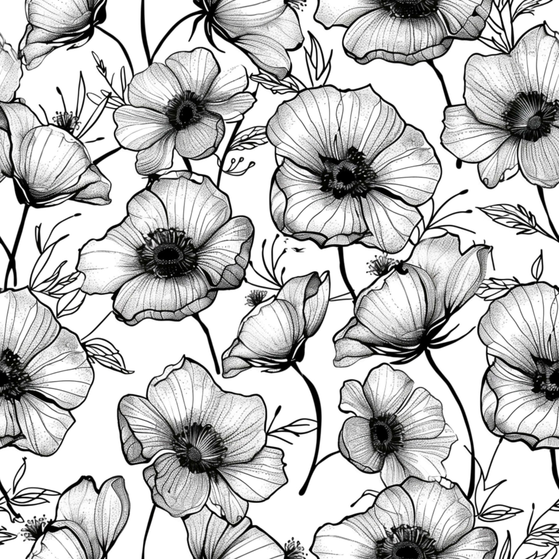 Pattern for printing on leather, acrylic, wood or cork for earring blanks or earring supplies in pattern style - Pattern -  Blooms - 34