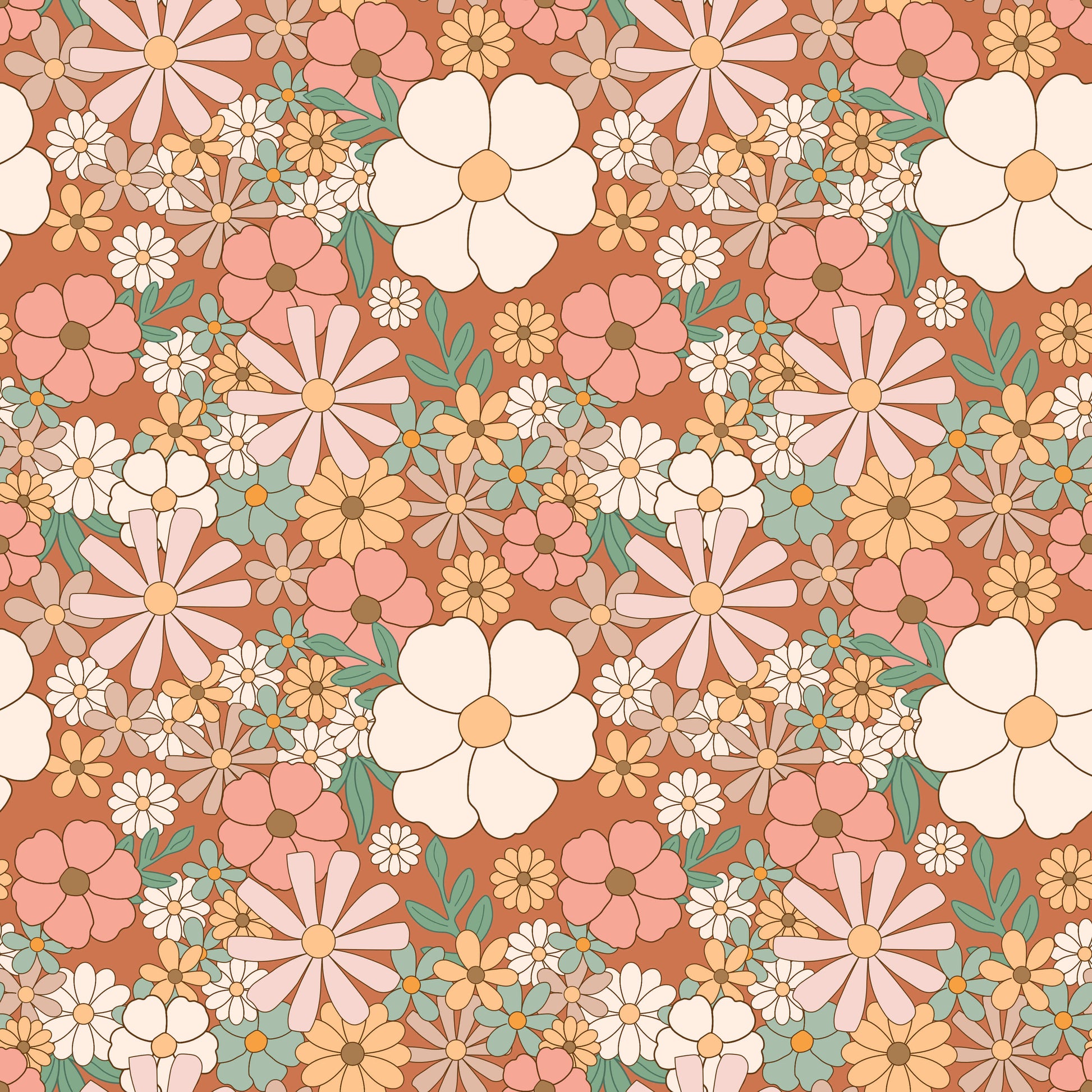 Pattern for printing on leather, acrylic, wood or cork for earring blanks or earring supplies in pattern style - Pattern -  Boho Floral - 03