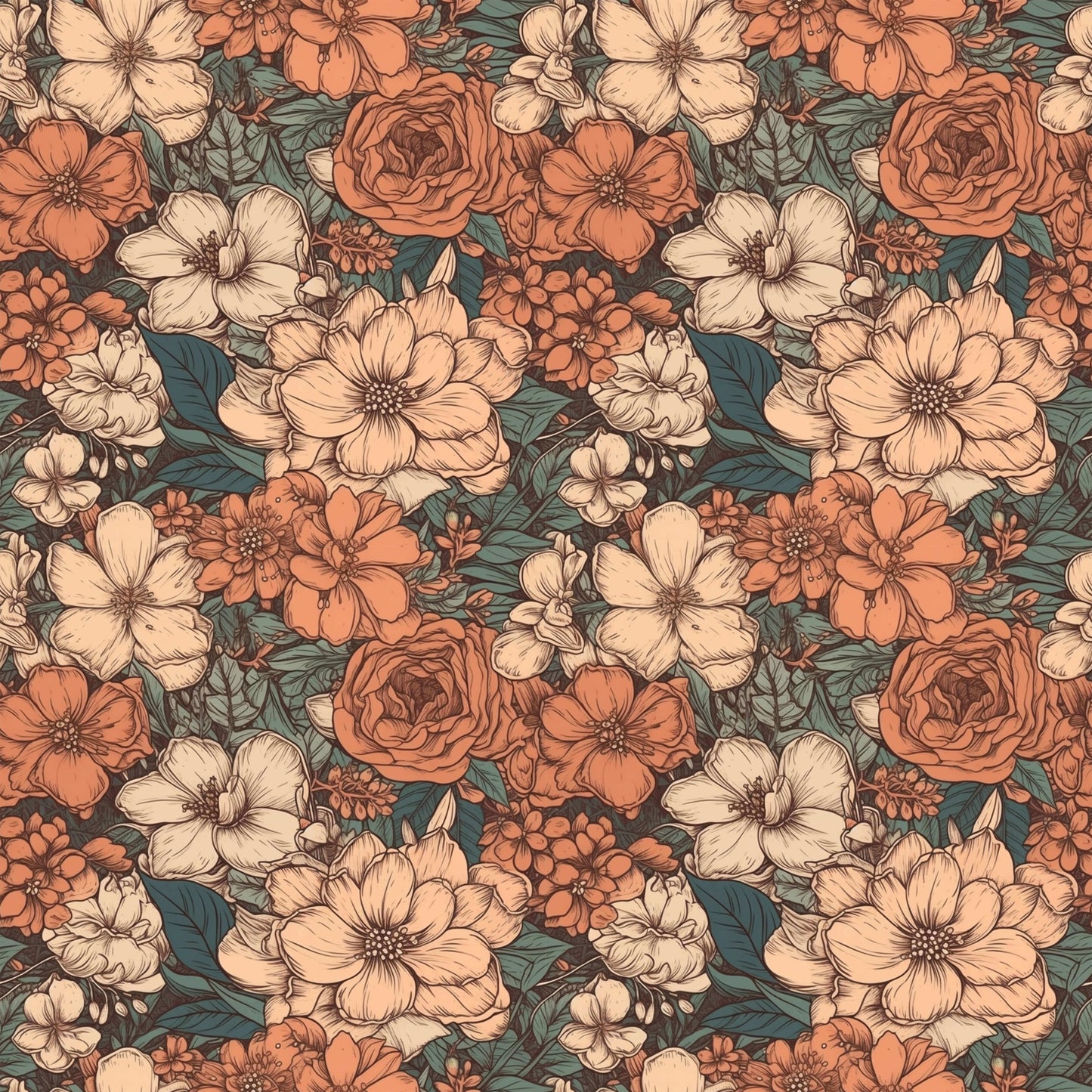 Pattern for printing on leather, acrylic, wood or cork for earring blanks or earring supplies in pattern style - Pattern -  Boho Floral - 08