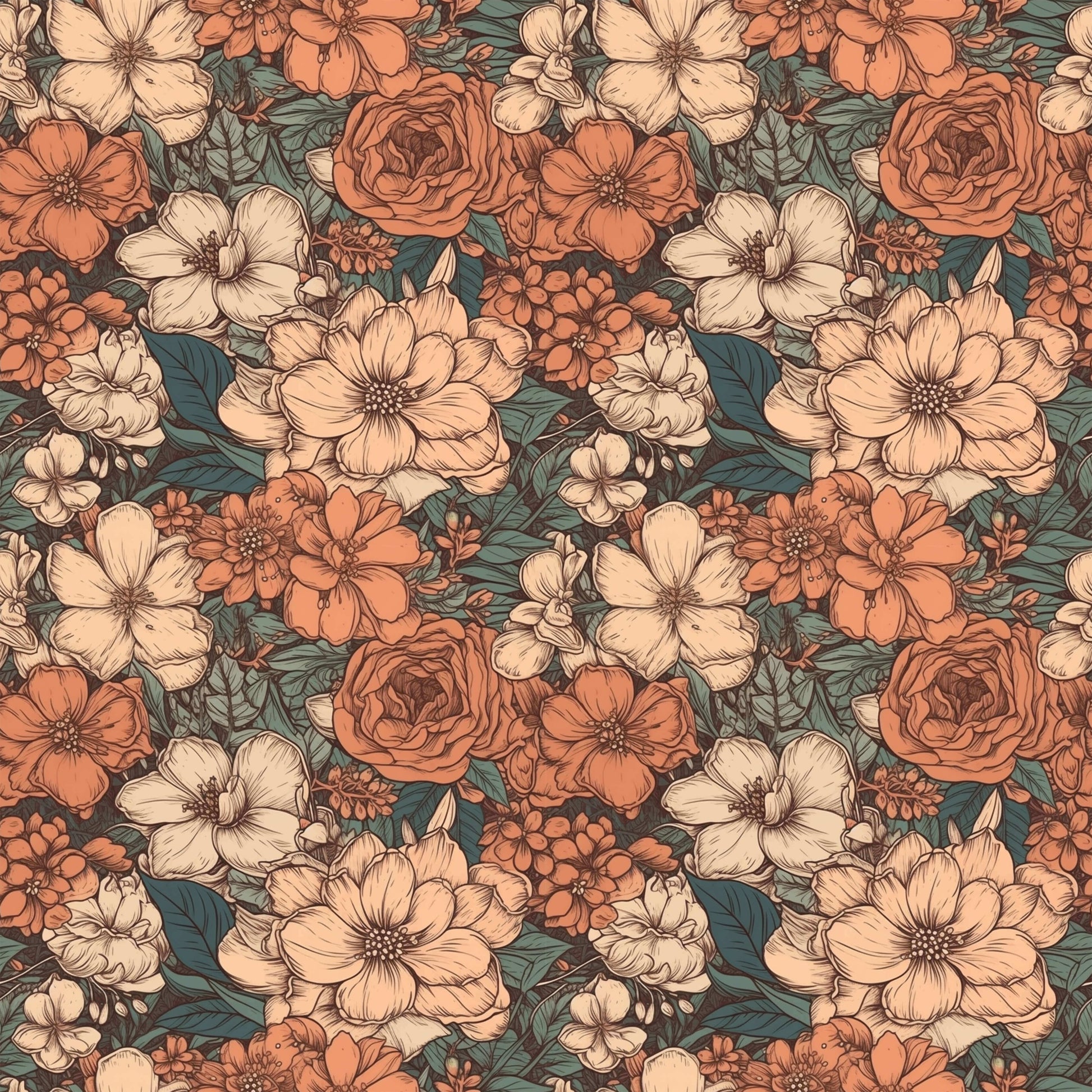 Pattern for printing on leather, acrylic, wood or cork for earring blanks or earring supplies in pattern style - Pattern -  Boho Floral - 08