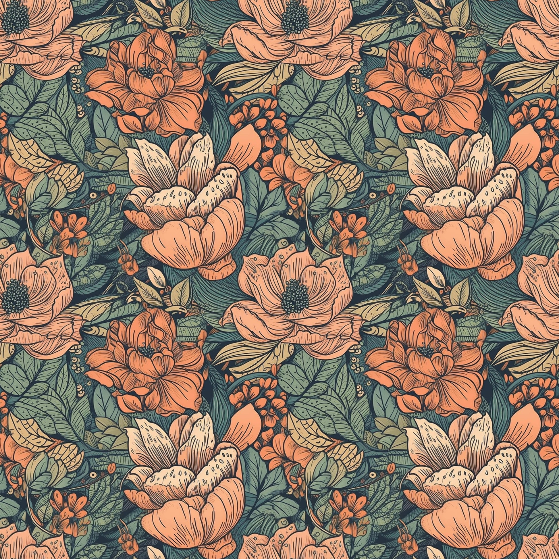 Pattern for printing on leather, acrylic, wood or cork for earring blanks or earring supplies in pattern style - Pattern -  Boho Floral - 10