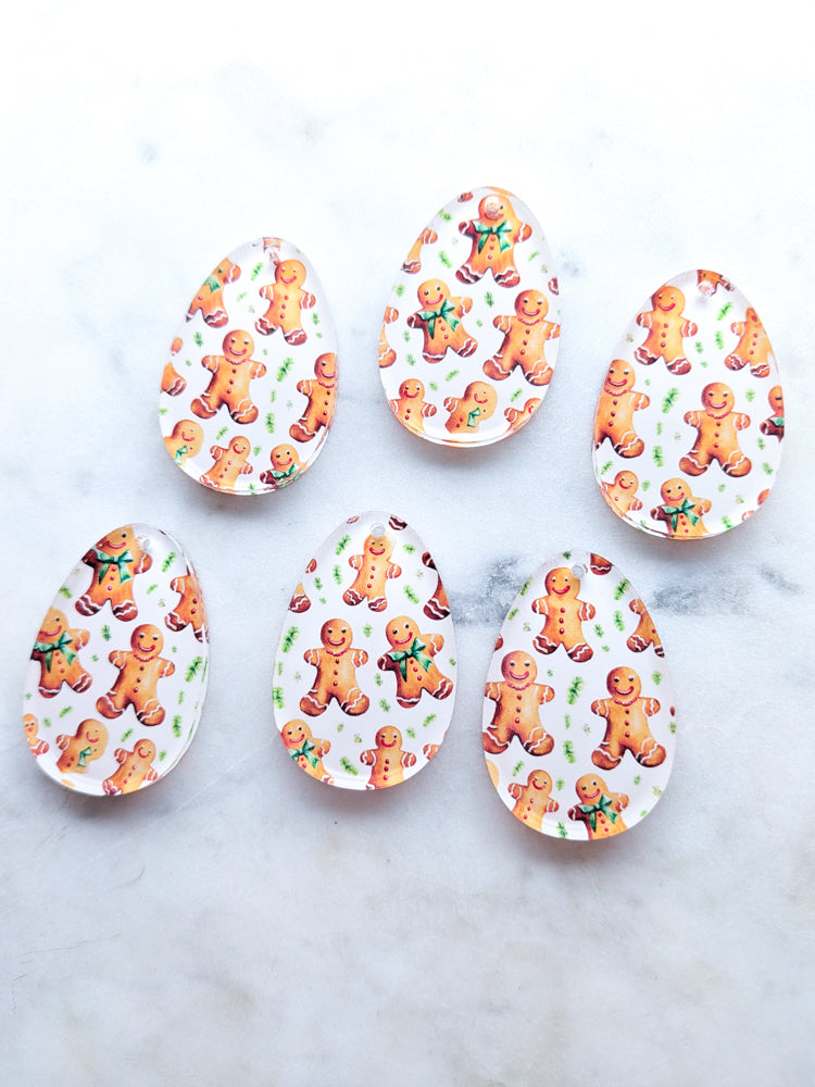 Clear Acrylic - 4cm Egg - 1 Hole - Christmas - 131 - 1 pair (2pcs)