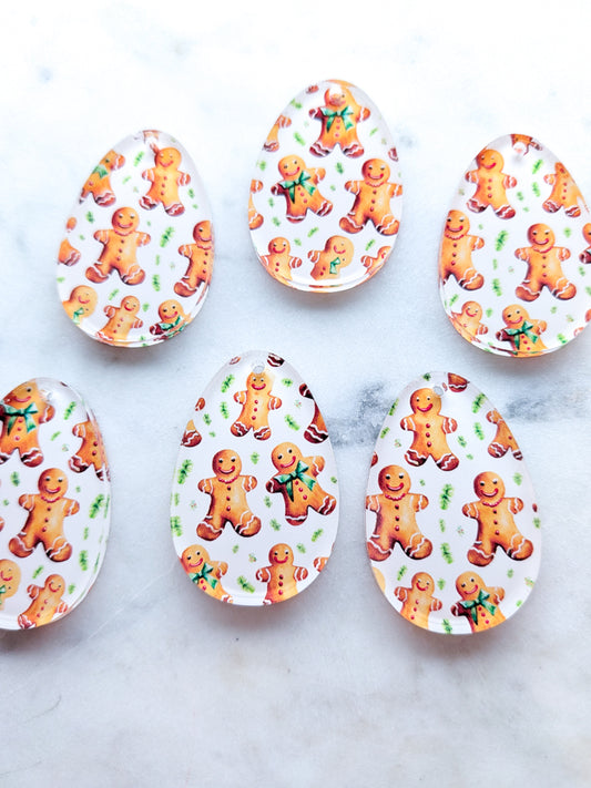 Clear Acrylic - 4cm Egg - 1 Hole - Christmas - 131 - 1 pair (2pcs)