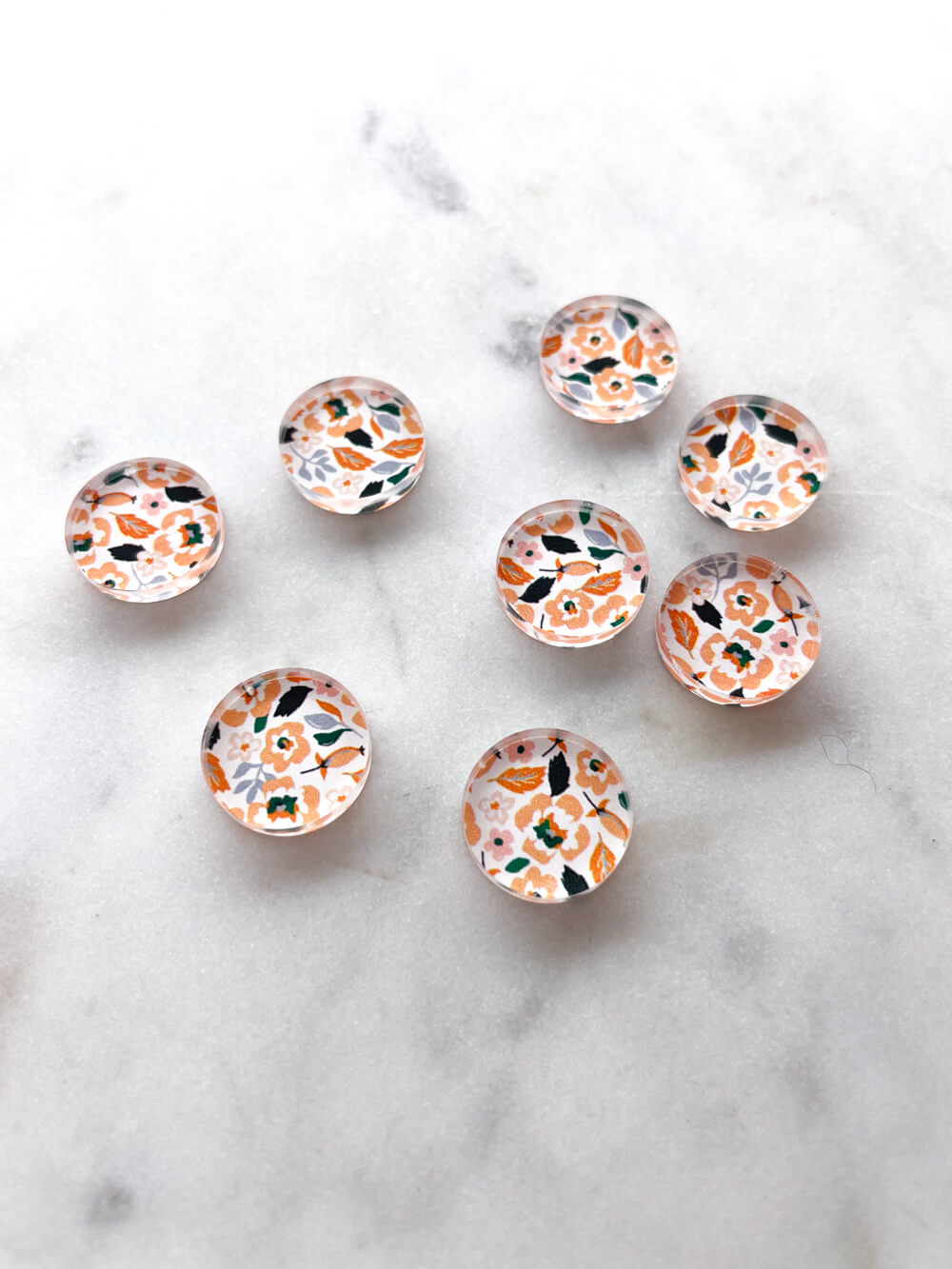1.5cm Circle - Studs- Clear Acrylic - Picnic - 11