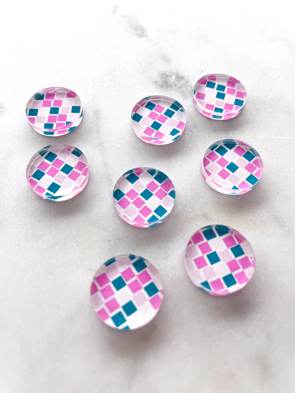 1.5cm Circle - Studs- Clear Acrylic - Spritz - 14