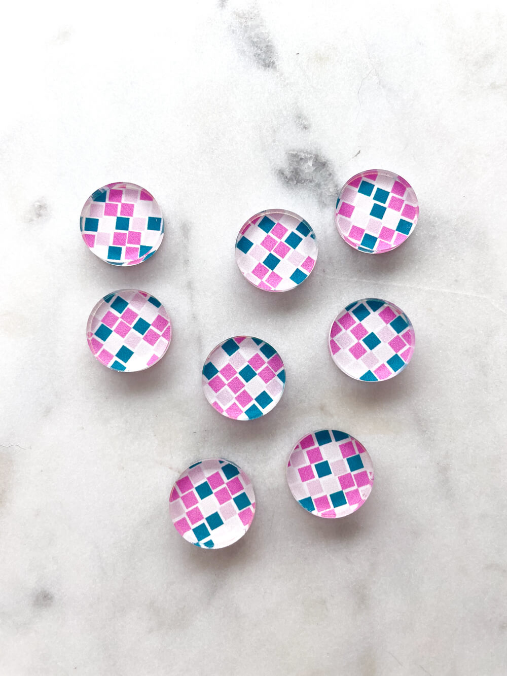 1.5cm Circle - Studs- Clear Acrylic - Spritz - 14