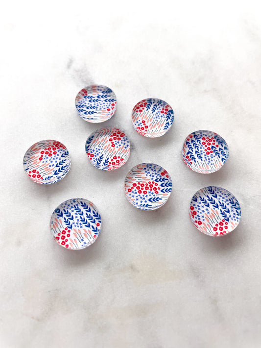 1.5cm Circle - Studs- Clear Acrylic - Happy Days - 05