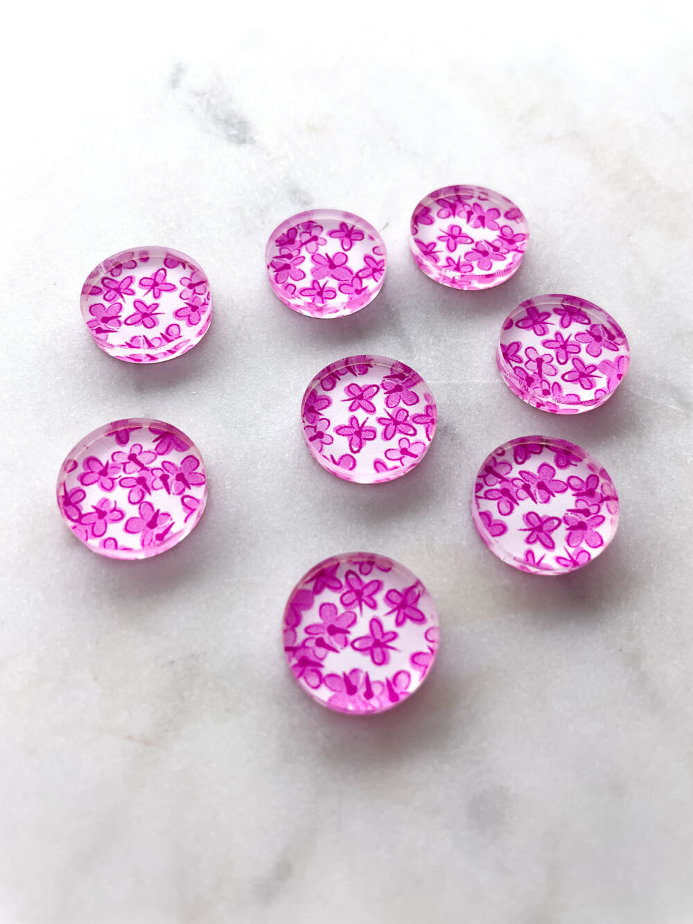 1.5cm Circle - Studs- Clear Acrylic - Spritz - 08
