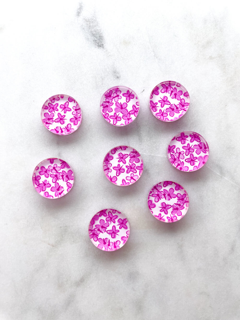 1.5cm Circle - Studs- Clear Acrylic - Spritz - 08