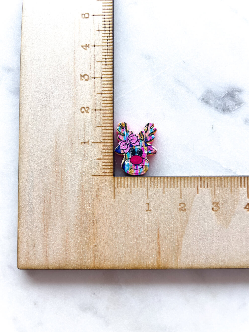 Stud - Brushstroke Rudolf Reindeer on Bright Pink