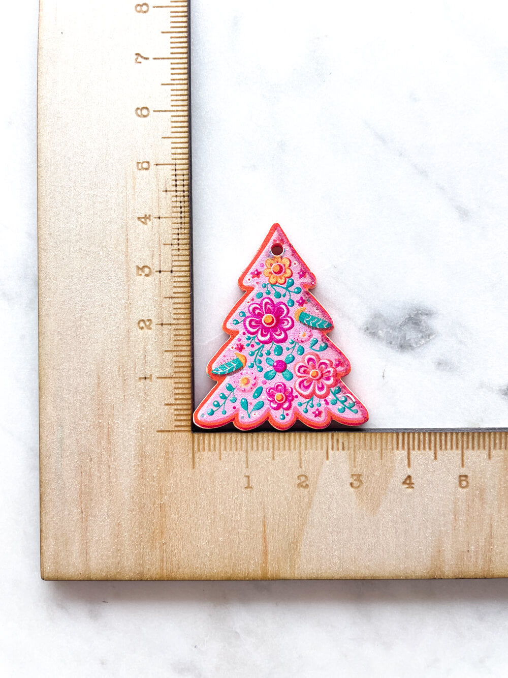 Large - Gingerbread Christmas Tree on Salmon Acrylic