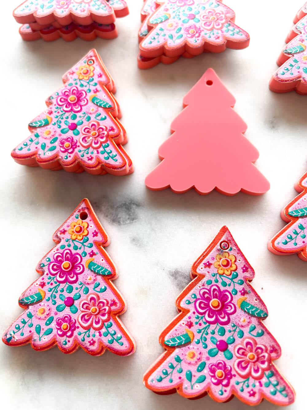 Large - Gingerbread Christmas Tree on Salmon Acrylic