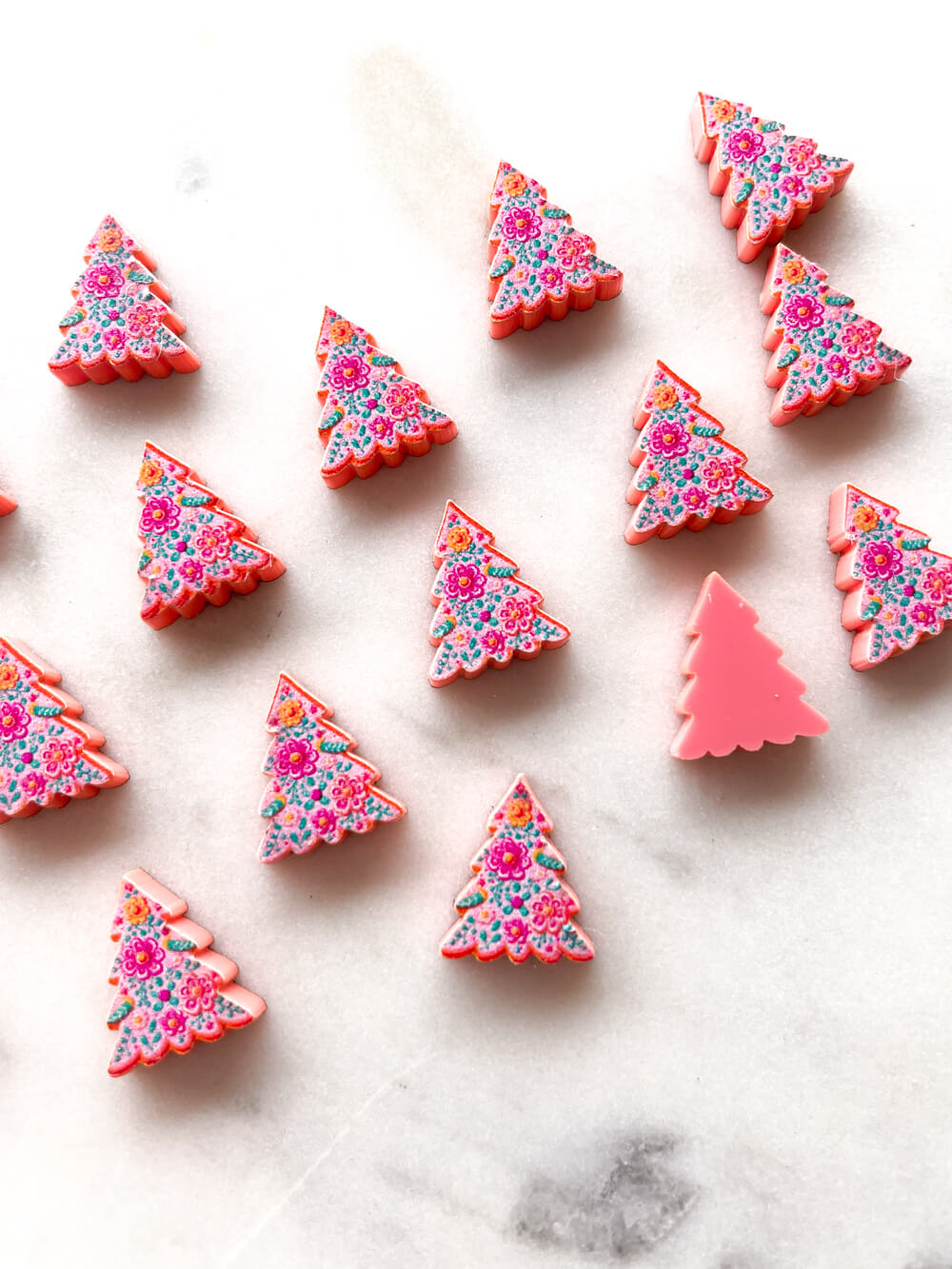 Stud - Gingerbread Christmas Tree on Salmon Acrylic