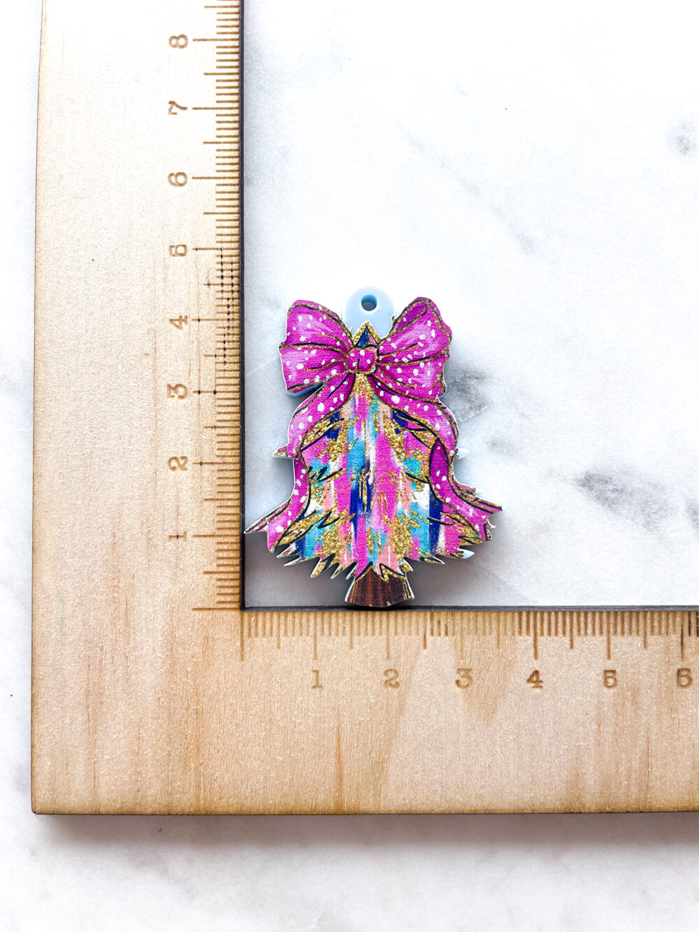 Large - Brushtroke Christmas Tree 2 on Pastel Blue Acrylic