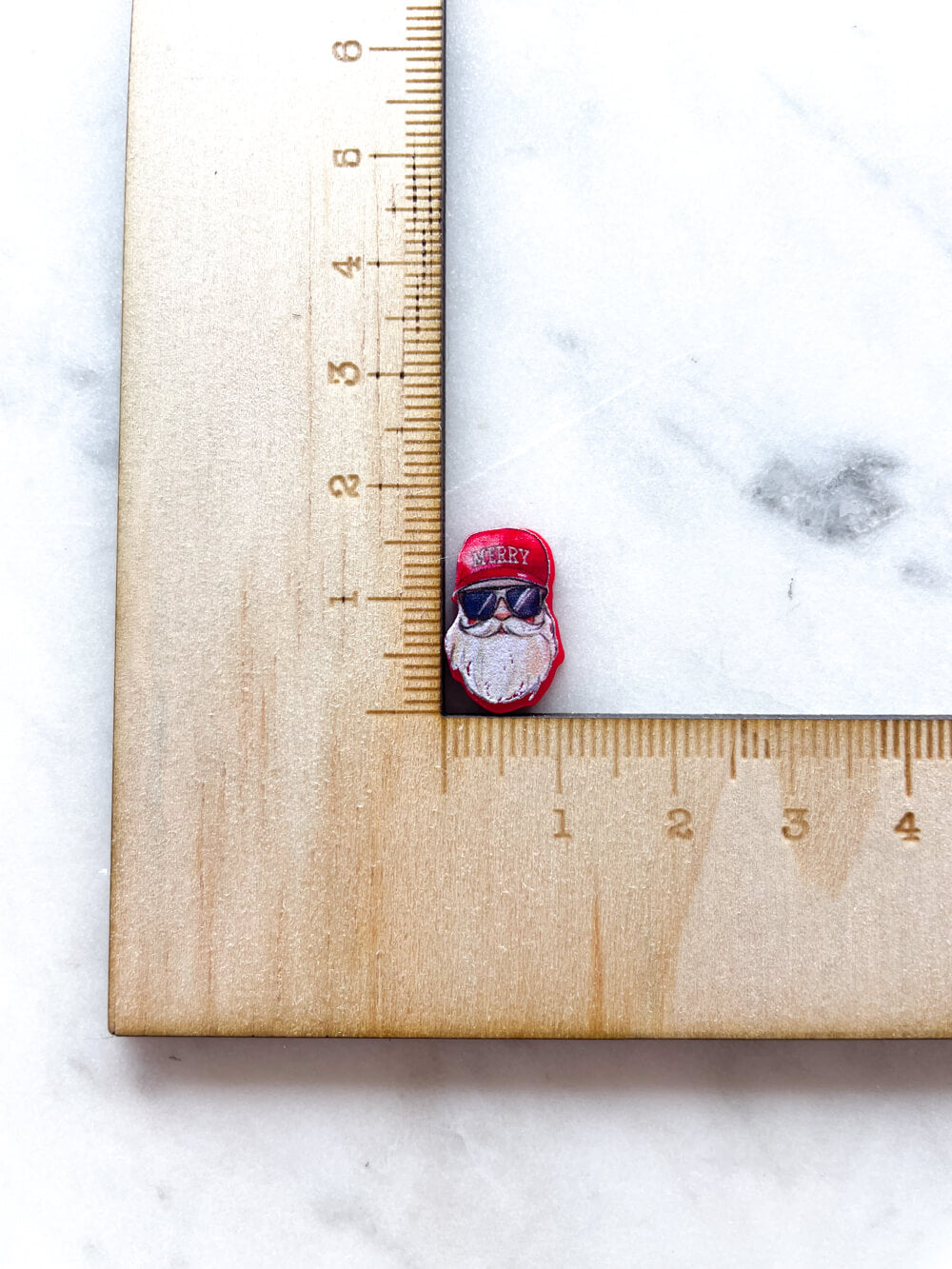 Studs - Hipster Santa on Red Acrylic