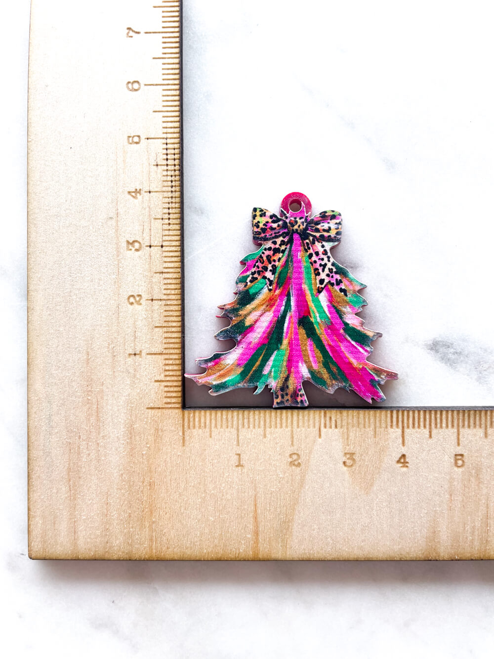 Large - Brushtroke Christmas Tree 10 on Raspberry Acrylic