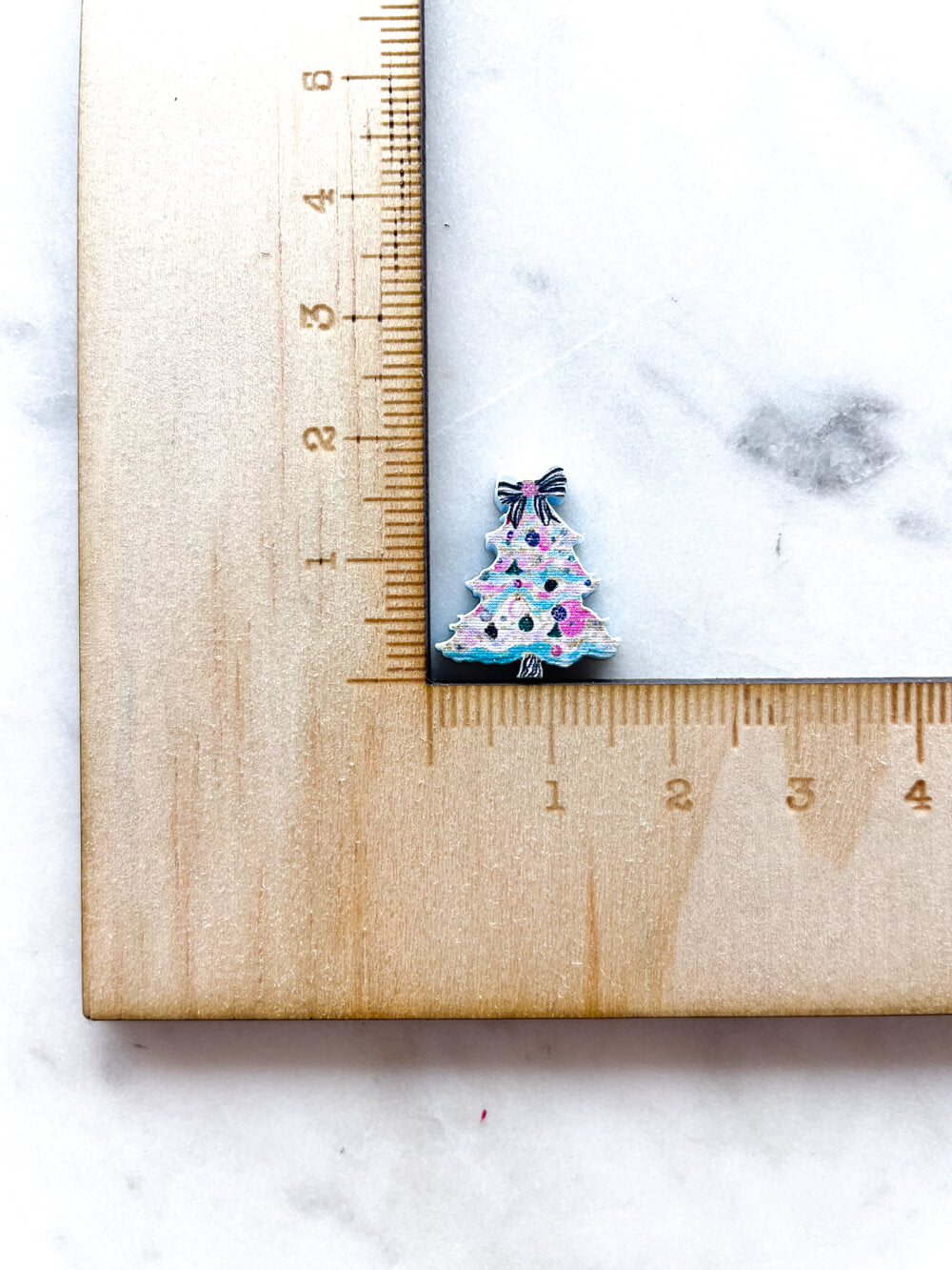 Studs - Brushstroke Christmas Tree 7 on Pastel Blue Acrylic