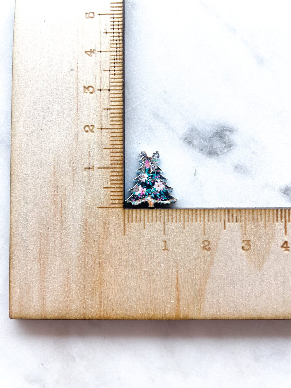 Studs - Brushstroke Christmas Tree 8 on Pastel Blue Acrylic