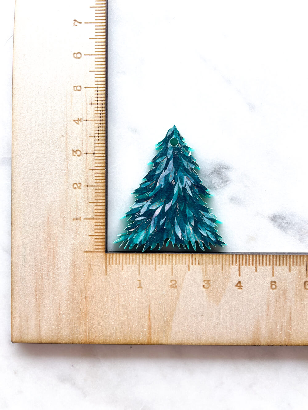Large - Brushtroke Christmas Tree 4 on Deep Green Acrylic