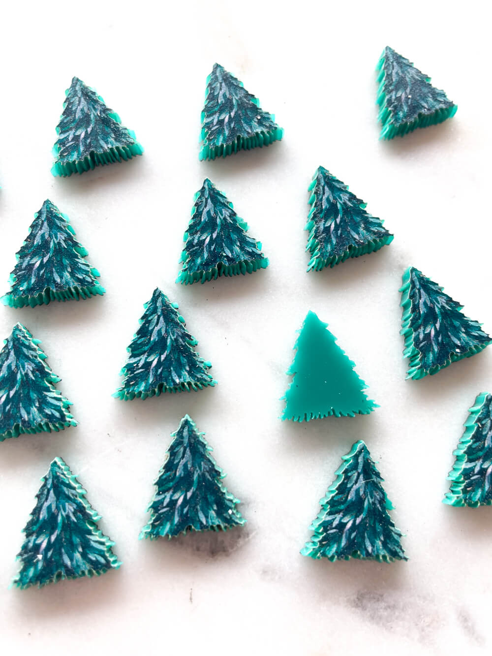 Studs - Brushstroke Christmas Tree 6 on Deep Green