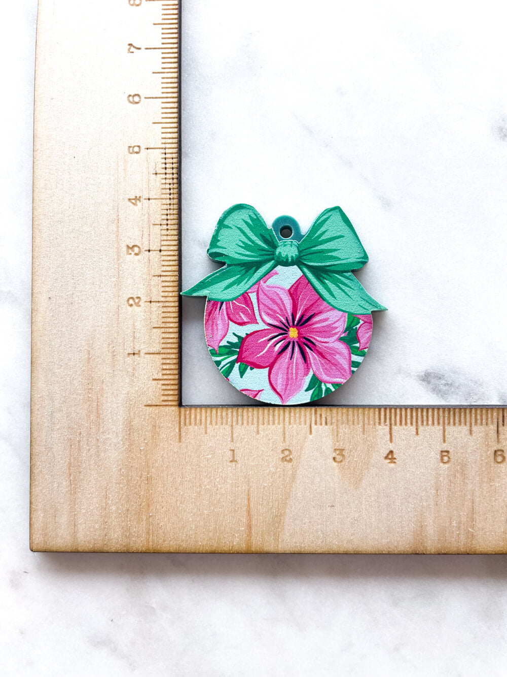 Large - Hawaiian Bauble on Forest Green Acrylic