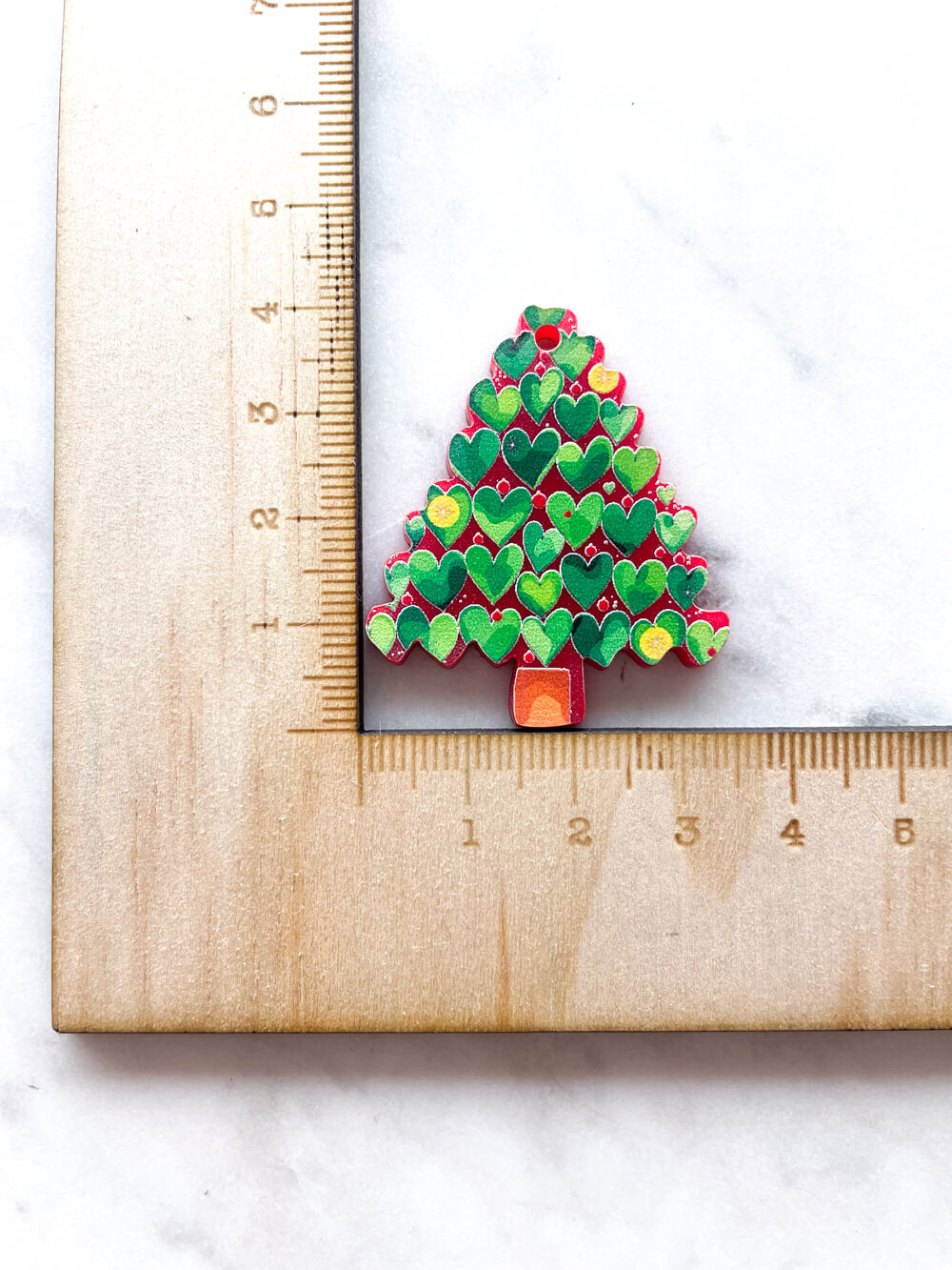 Large - Love heart Christmas Tree on Red Acrylic