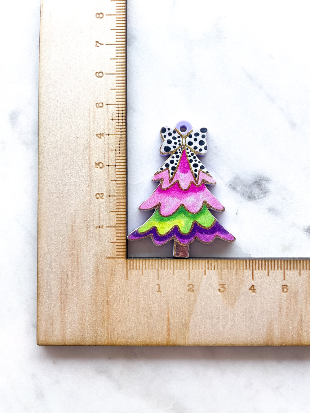 Large - Watercolour Christmas Tree 3 on Lilac Acrylic