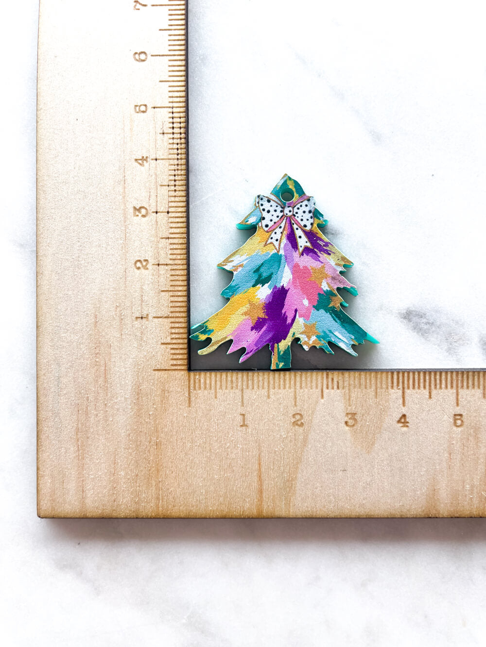 Large - Watercolour Christmas Tree on Deep Green Acrylic