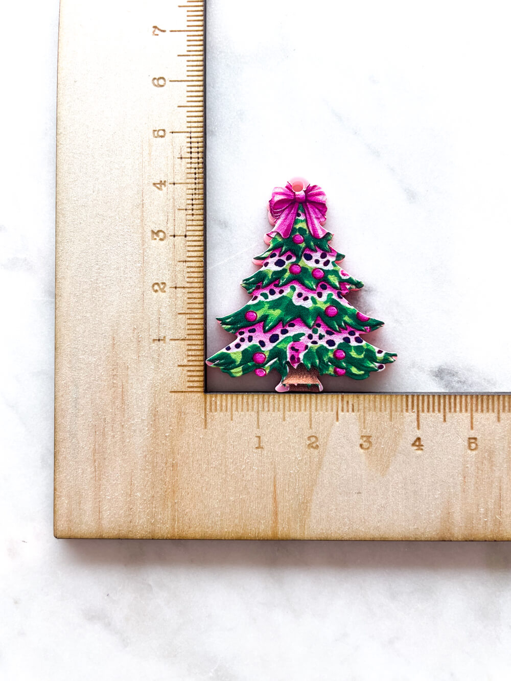 Large - Leopard Christmas Tree on Pink Acrylic