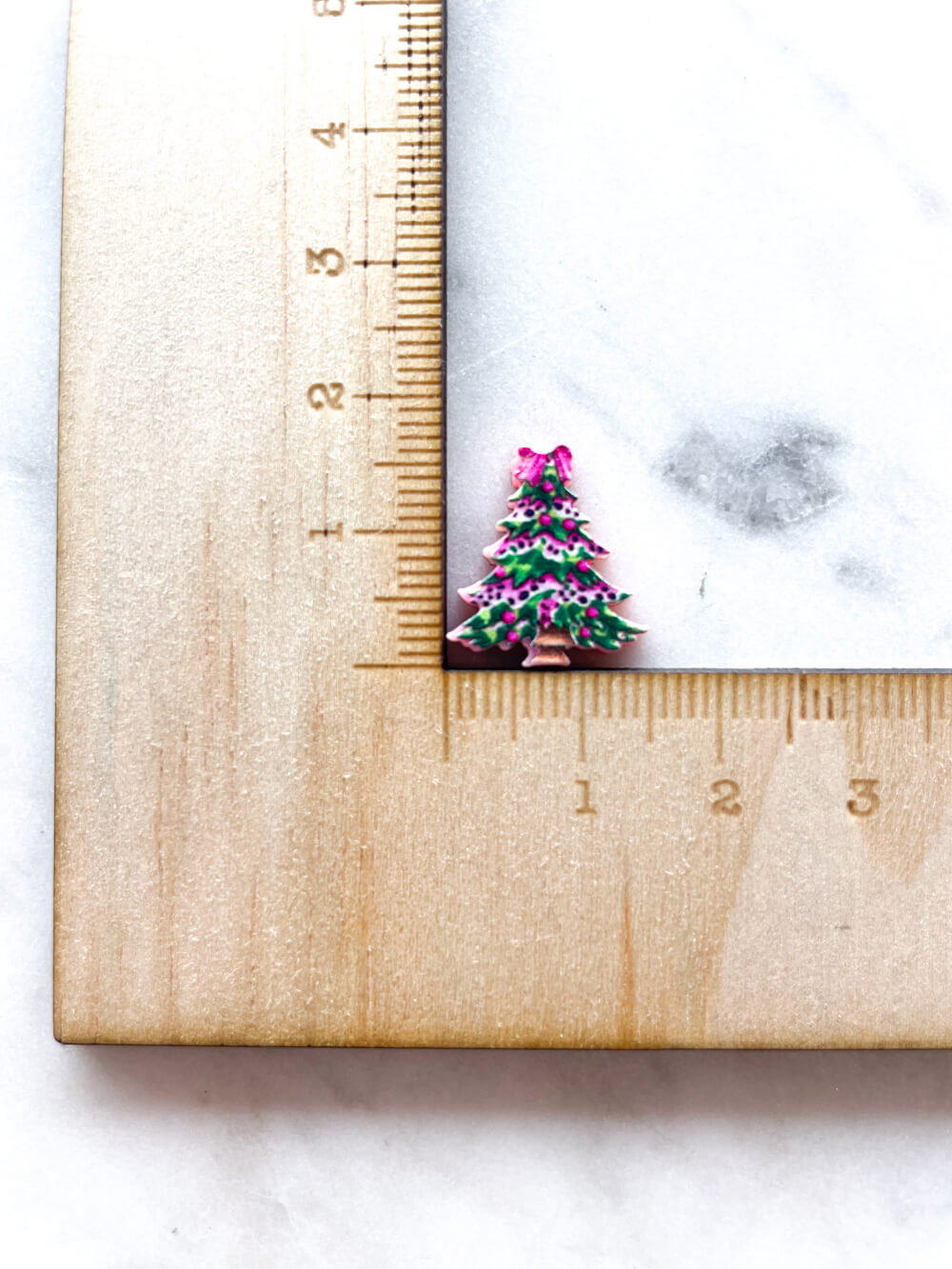 Studs - Leopard Christmas Tree on Pink Acrylic